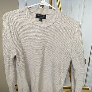 Banana Republic Linen Blend Sweater, Textured Knit, Neutral Beige, Size S